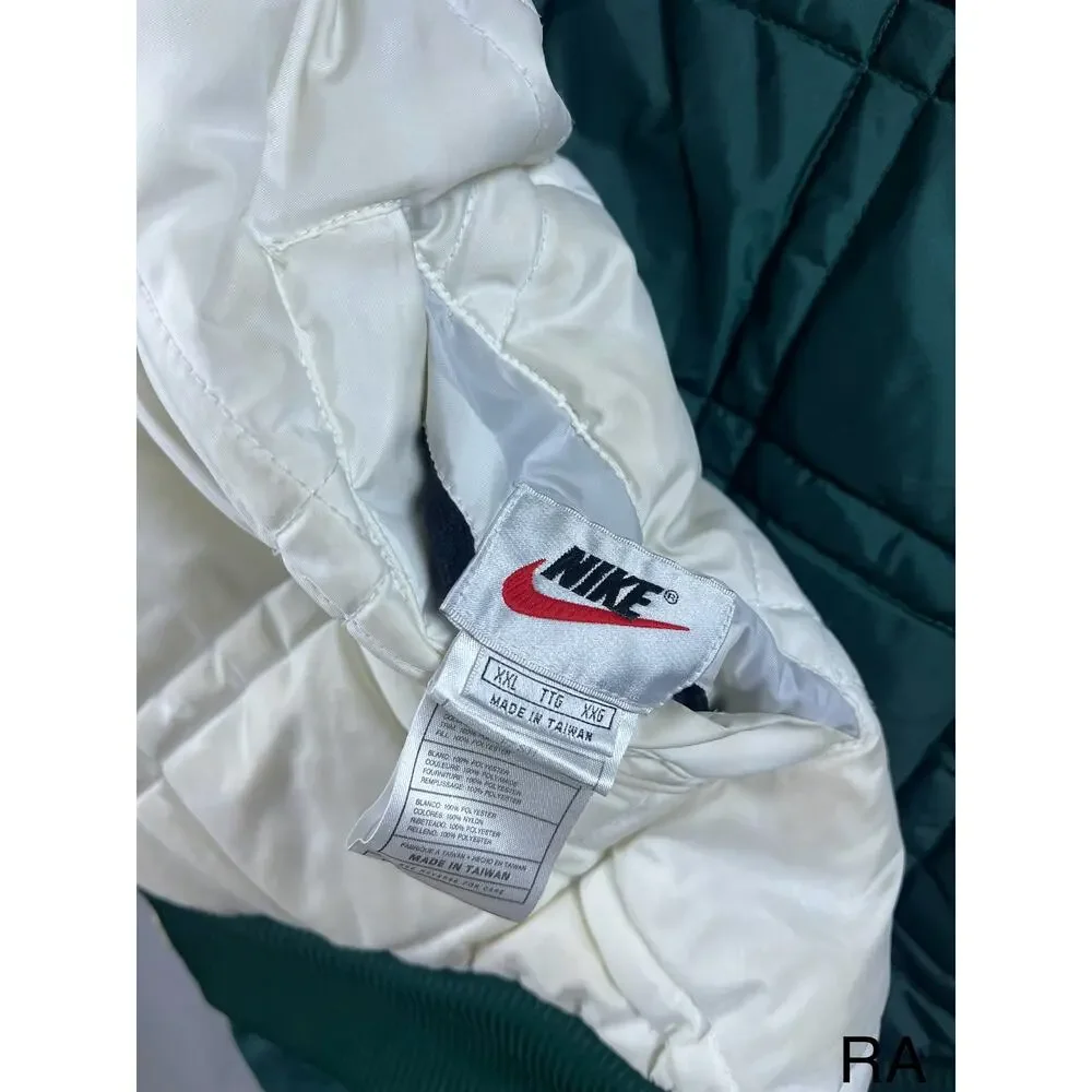 Vintage Nike Reversible Puffer Jacket Coat Big Swoosh Green Mens Size 2XL